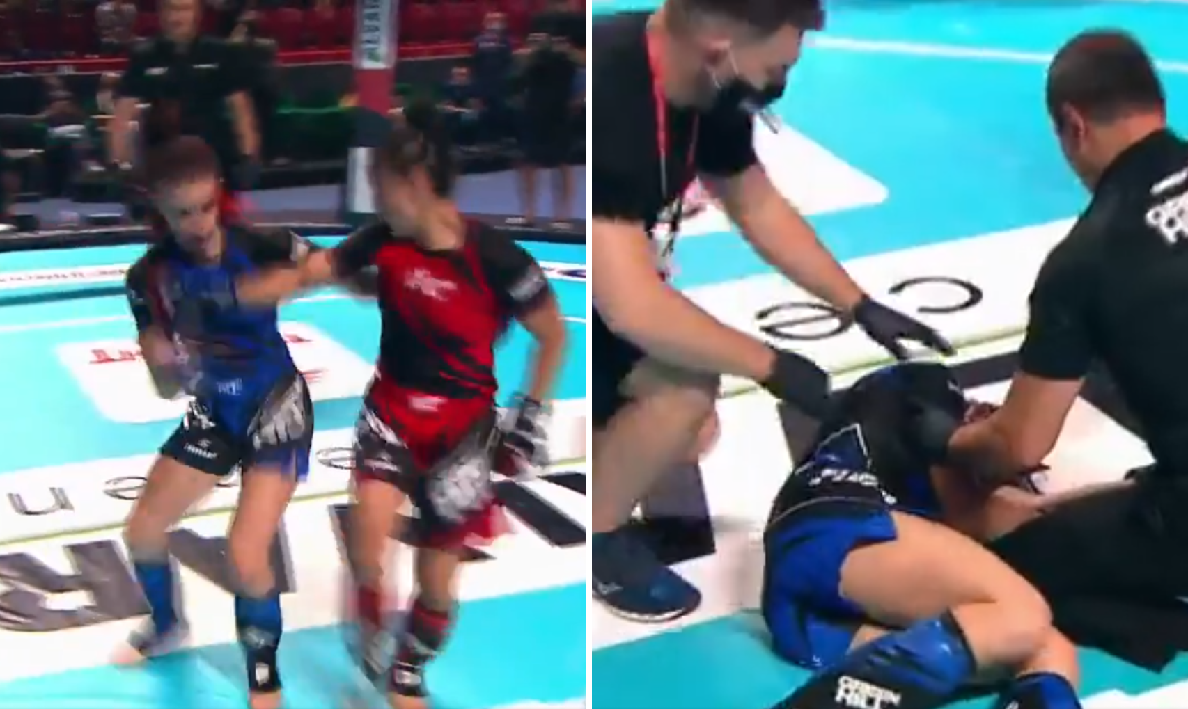 (VIDEO) Ciężkie KO w walce kobiet! Obrotowym backfist znokautowała swoją rywalkę!