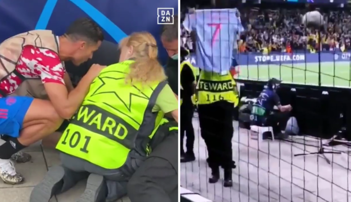 (VIDEO) Ronaldo znokautował kobietę pracującą na stadionie! Po meczu podarował jej prezent