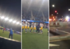 (VIDEO) Szokujące sceny na stadionie! Kibic pobił się z piłkarzami! Strzelanina na trybunach!